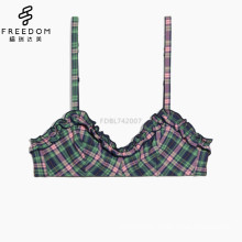 New young girls comfortable wine free bralette smooth bustier crop top triangle bralette with lace trim